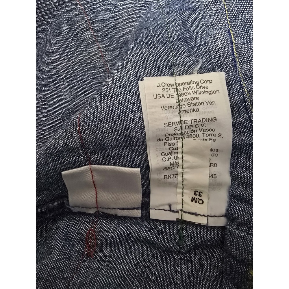 J.CREW Shift Dress Women Size 0 Blue Denim 100% Cotton V Neck Back Zip Pullover - Picture 5 of 6